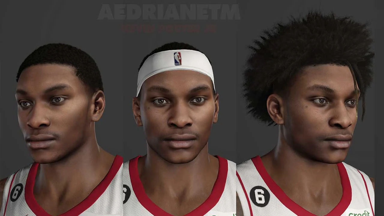 NBA 2K23 Kevin Porter Jr. Cyberface (3 Hairstyles)