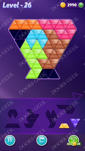 Block! Triangle Puzzle Advanced Level 26 Solution, Cheats, Walkthrough for Android, iPhone, iPad and iPod