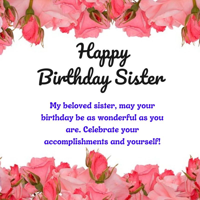 Happy Birthday Sister Images with Heartfelt Quotes and Wishes