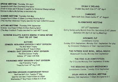 The West Vets 2009 Fixture Card Click to enlarge-  