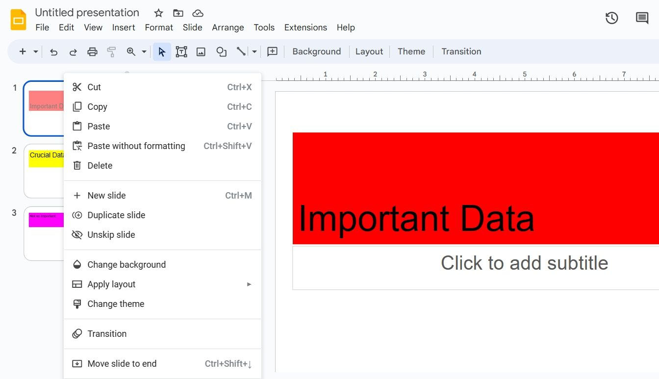 How to Hide a Slide in Google Slides Using Right-Click