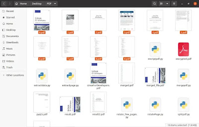 A PDF file has been splitted into several single page PDF files using a python program
