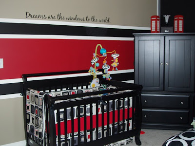  about doing a red black and white room if we have a boy like this one