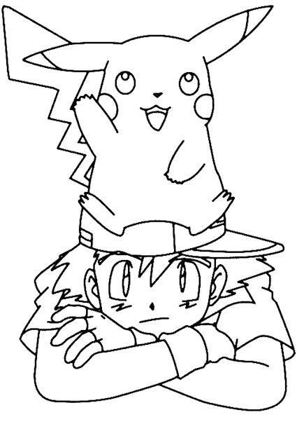 Pikachu Coloring Pages With Ash