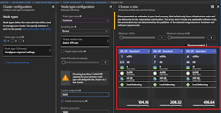 VM Sizes Offered During Service Fabric Provisioning