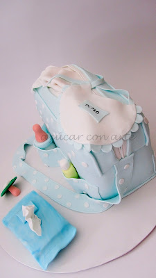 tarta fondant bolso bebe sin gluten