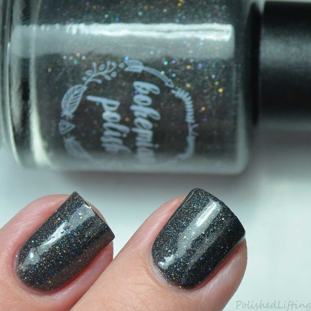 gray holographic nail polish
