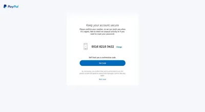 PayPal Account Mobile Verify