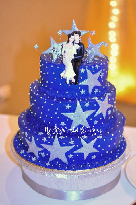 This cake was for my lovely cousin sister 39s wedding reception Theme Starry