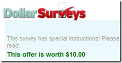 Dollar Survey $10 offer