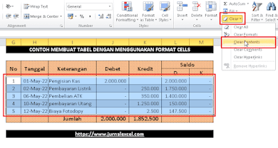 Cara Menghapus Tabel di Excel - JurnalExcel.com