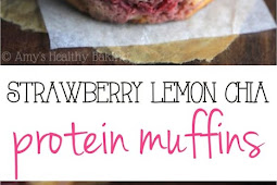 Strawberry Lemon Chia Seed Protein Muffins