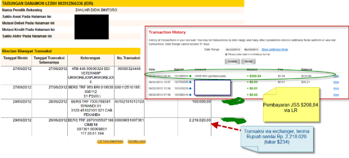 Bukti Pembayaran Justbeenpaid $208 (Pembayaran keempat) 