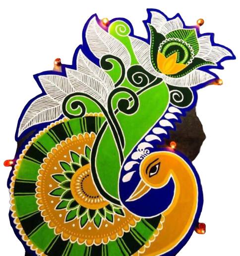 new rangoli designs of peacock