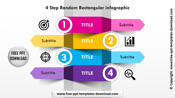 4 Step Random Rectangular infographic Template Download