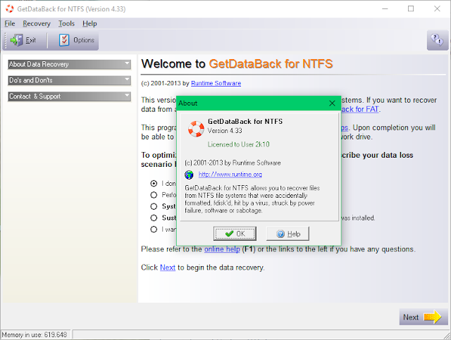GetDataBack For FAT/ NTFS 4.33 Full Crack - Khôi Phục Dữ Liệu Hiệu Quả