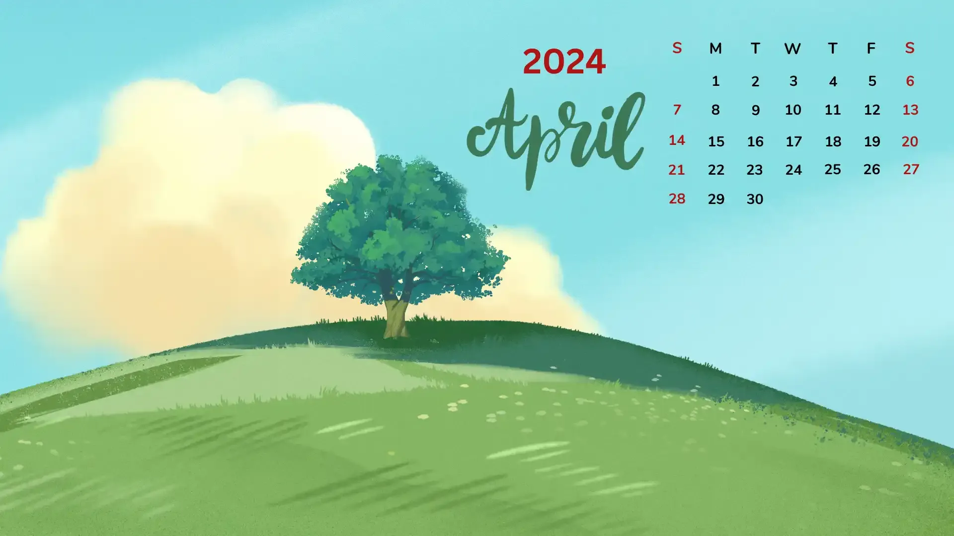 April 2024 Nature Calendar Wallpaper