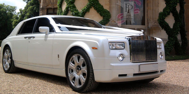 Rolls Royce phantom white wedding