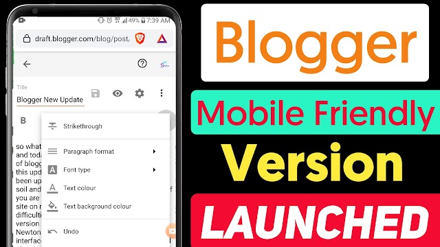 Blogger New Update 2020 - Full Mobile Friendly Interface Of Blogger For Mobile Users