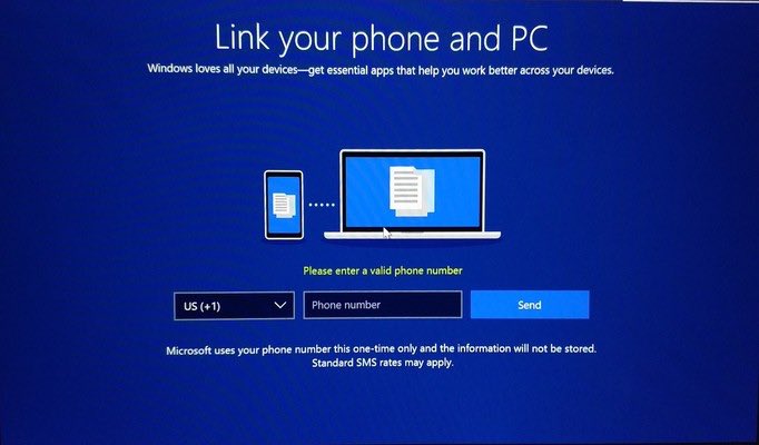مايكروسوفت تطلب رقم هاتفك عند إعداد الإصدار الجديد من Windows 10 