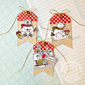 Sunny Studio Stamps: Build-A-Tag Playful Polar Bears Blissful Baking Festive Christmas Gift Tags by Franci Vignoli