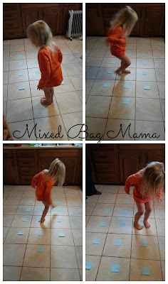 4 year old playing alphabet hop