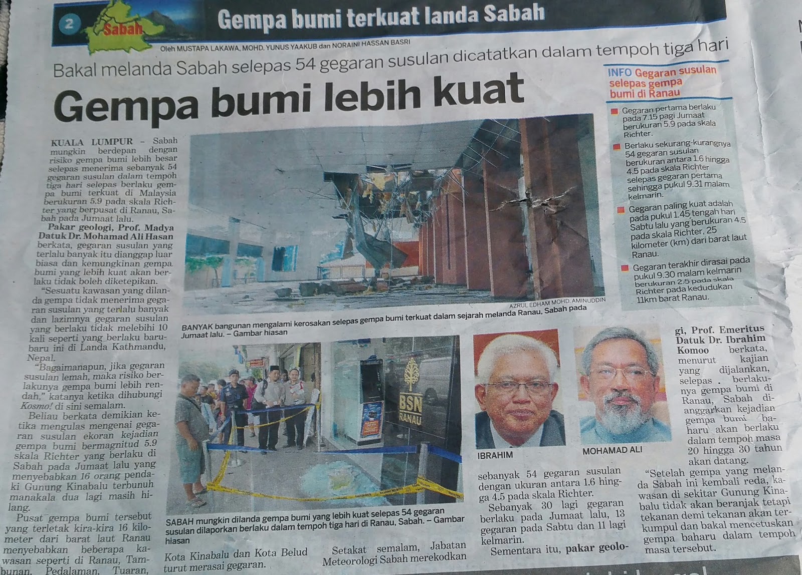 Cikgu azhar: GEMPA BUMI LEBIH BESAR DI SABAH (EXPERT ALARM)