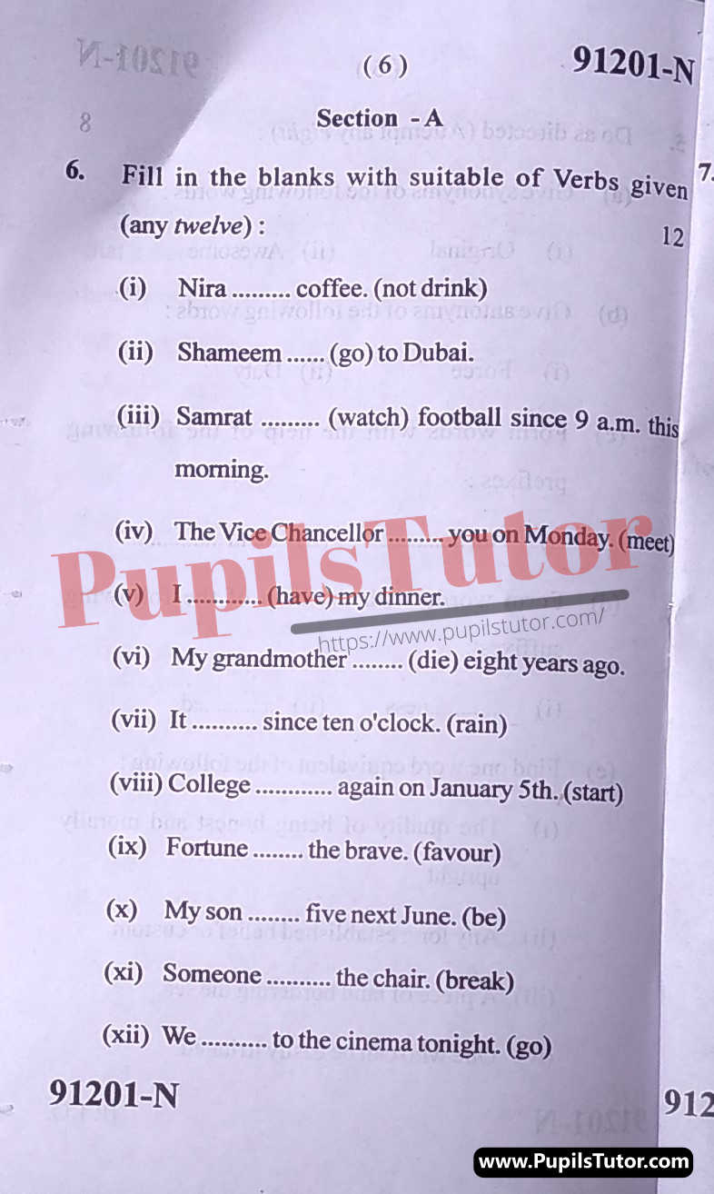 MDU (Maharshi Dayanand University, Rohtak Haryana) Pass Course (B.A. 1st Sem) English Question Paper Of February, 2022 Exam PDF Download Free (Page 6)