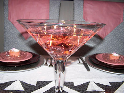 martini glass centerpieces. a giant martini glass for