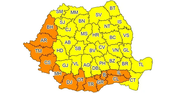 Avertizare meteorologică de caniculă și disconfort termic accentuat