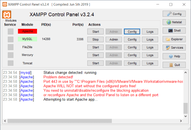 Conflitto tra Xampp e VMware