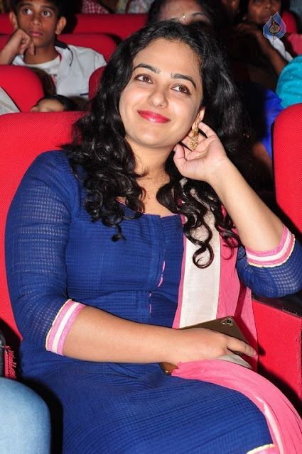 Nithya menen in blue dress