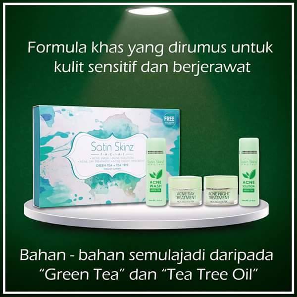 Satin Skinz Premium / Satin Skinz White Booster / Satin Skinz Facial Skincare / Satin Skinz Facial Green Tea Acne Murah