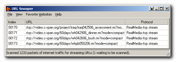 URLs of an audio or video