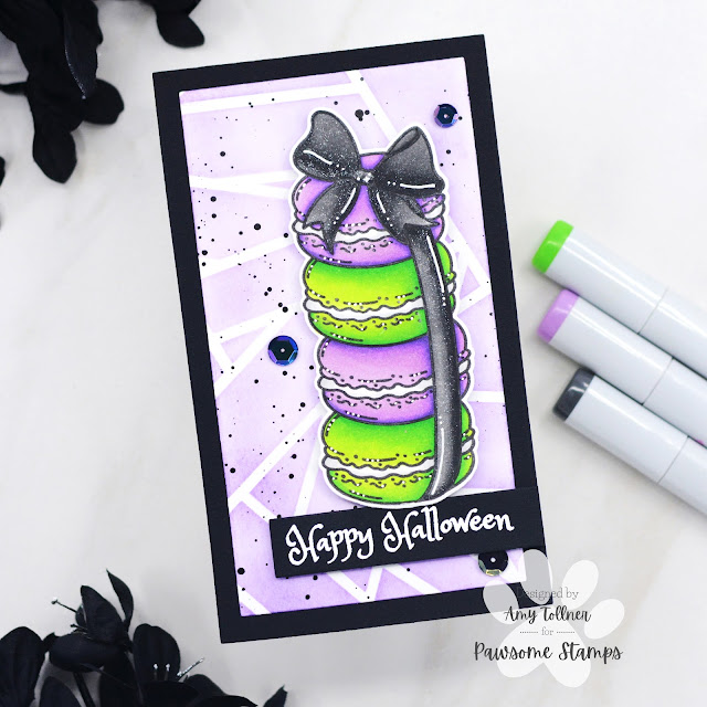 Macrons Stamp and Die Set, Spooky Cupcakes Stamp Set, Mummy Wrap Stencil, Hocus Pocus Sequin Mix by Pawsome Stamps #pawsomestamps #handmade