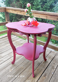 Curvy Legs on an Antique Table Makeover from Denise on a Whim