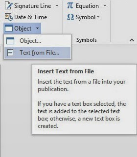 insert from microsoft office 2013