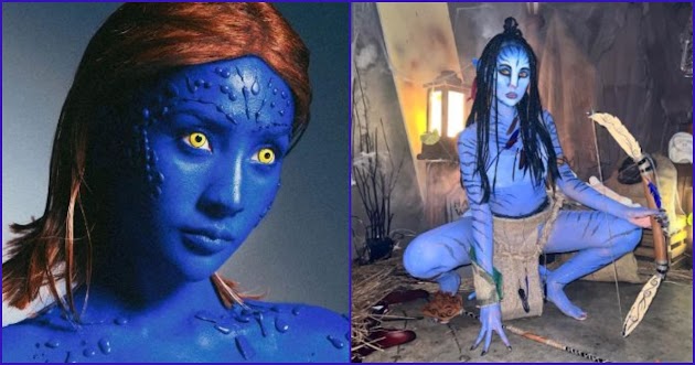 Nggak Kalah Nekat dari Anya Geraldine, Lucinta Luna Rela Cat Seluruh Tubuhnya Demi Cosplay Jadi Avatar di Pesta Halloween, Netizen Auto Geger