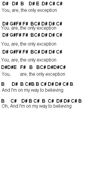 Flute Sheet Music: The Only Exception