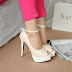 Cool Belt Fastener Embellished High-heeled Shoe Pink - mod102