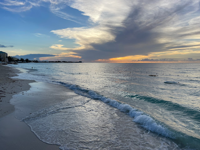 cloudy sunset and beach