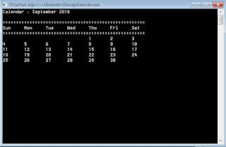 Contoh Hasil Coding Kalender