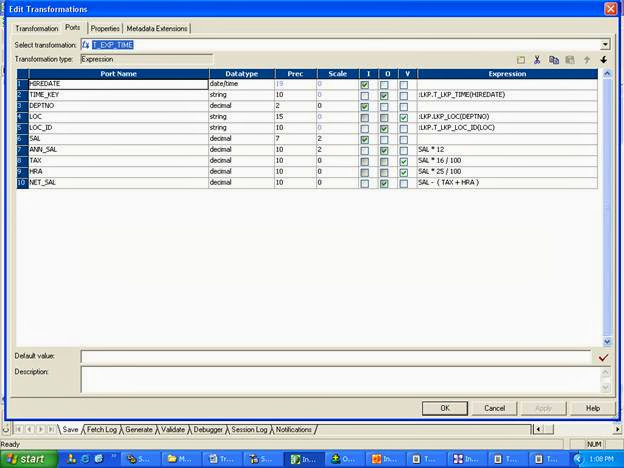 Combining Facts and Dimensions in Informatica