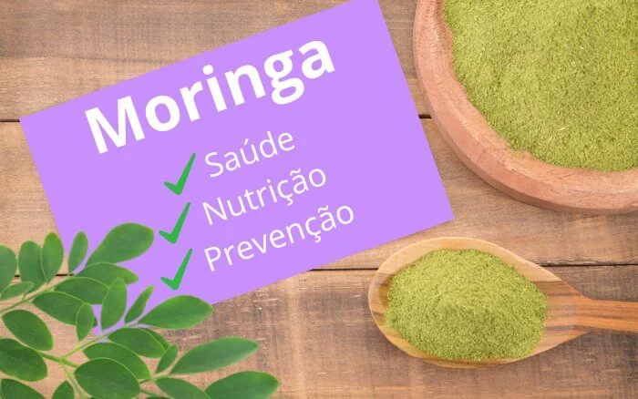 Moringa Oleífera em Pó e Folhas frescas.