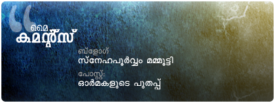 My Comments - My comment on Mammootty's Blog.