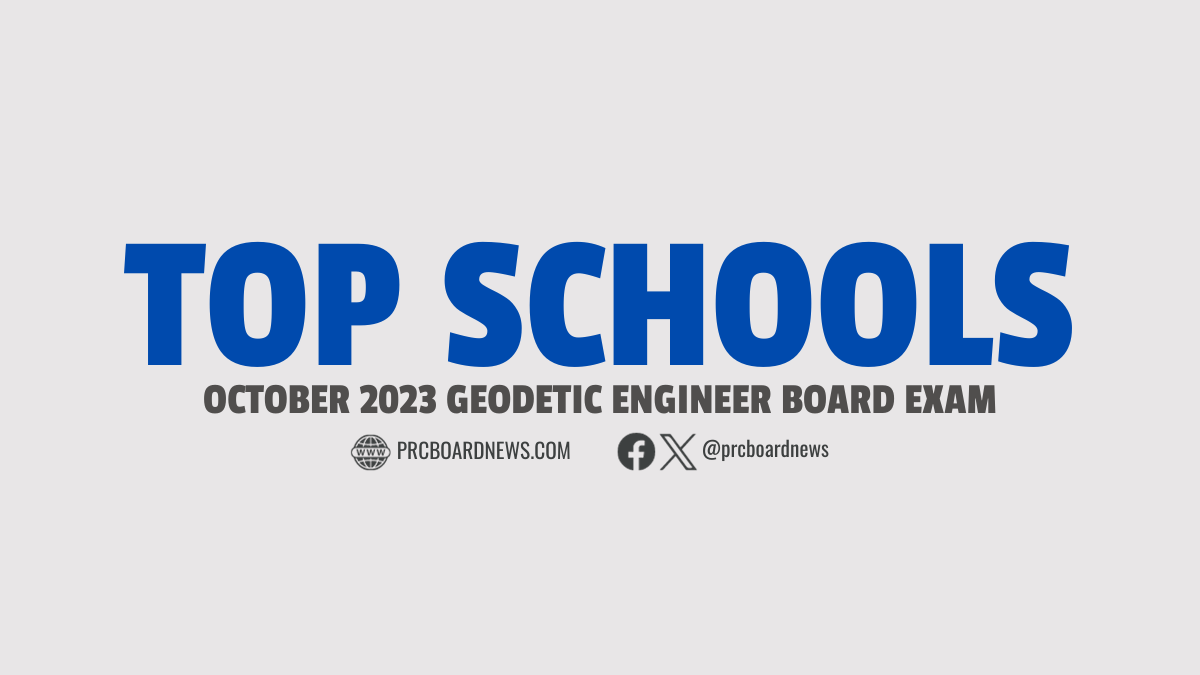 October 2023 Geodetic Engineer board exam result: performance of schools