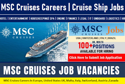 MSC Cruises Careers In Europe, United States UK, Malta, Italy, Switzerland, Austria ,Canada