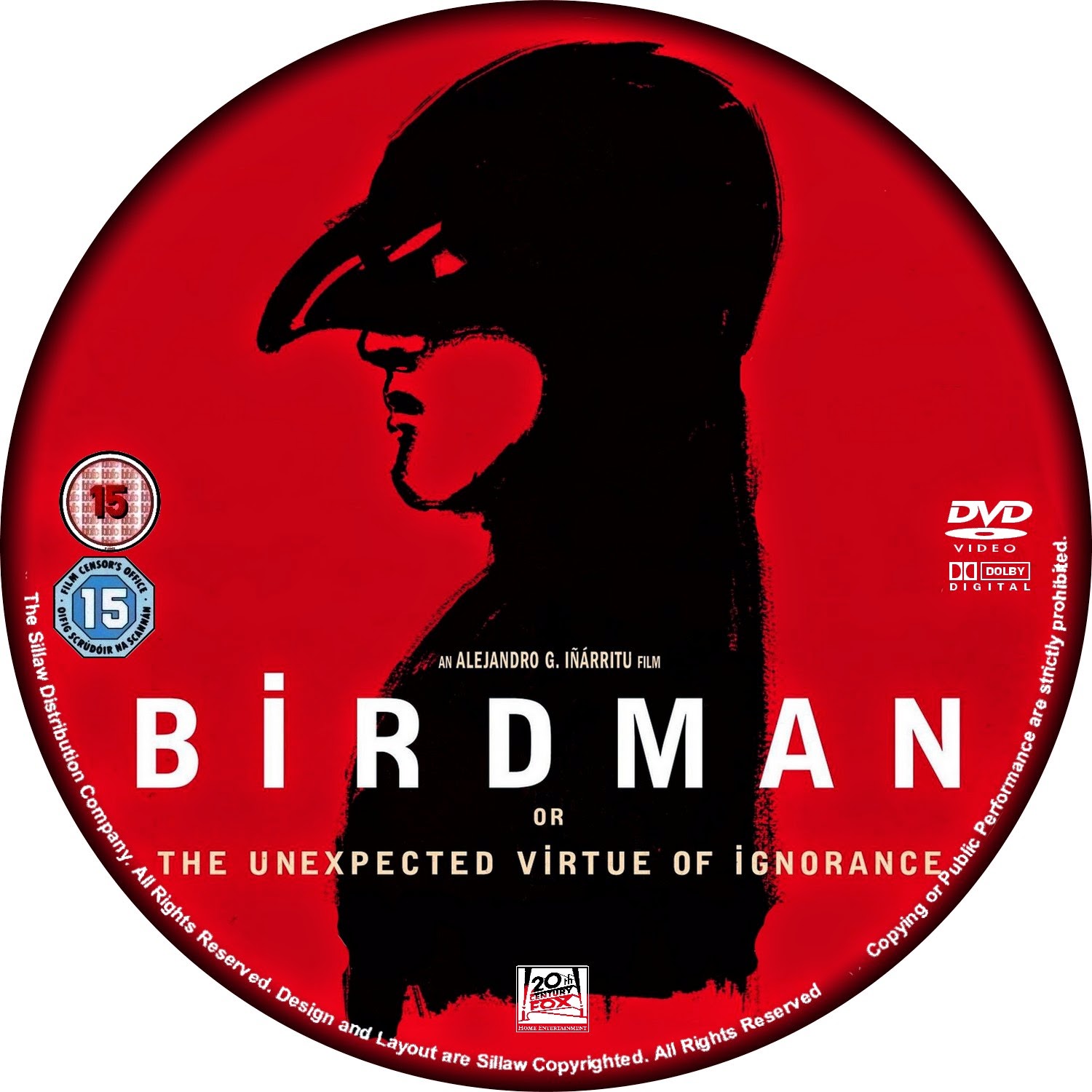 Birdman (2014) - DVD Label Cover Movie
