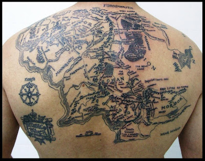 Tattoo carte de la Terre du Milieu