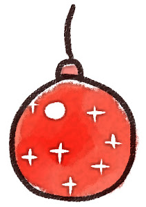 クリスマスの玉飾りのイラスト 赤